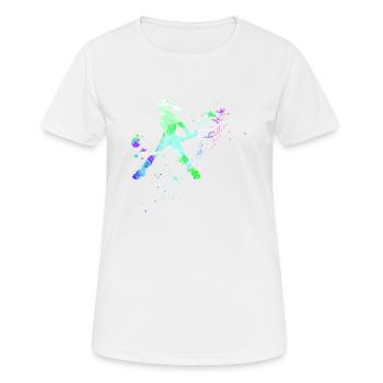 tennis,backhand,tennis player,girl,child - Women's Breathable T-Shirt - white - Front - AI Model Female 172 dark (172cm)