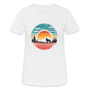 Berger australien Vintage coucher de soleil - T-shirt respirant Femme - blanc - Devant - AI Model Female 172 dark (172cm)