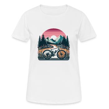 Apprivoiser les sentiers : aventures en gravier au milieu de la forêt - T-shirt respirant Femme - blanc - Devant - AI Model Female 172 dark (172cm)