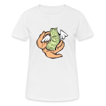 Big money flying to you for wealth and prosperity. - Women's Breathable T-Shirt - white - Front - AI Model Female 172 dark (172cm)