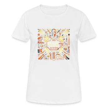Pas de flux donné 17 - T-shirt respirant Femme - blanc - Devant - AI Model Female 172 dark (172cm)
