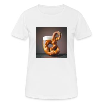 Bière Bretzel Chope - T-shirt respirant Femme - blanc - Devant - AI Model Female 172 dark (172cm)