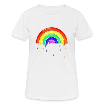 Gläserner retro Regenbogen - Frauen T-Shirt atmungsaktiv - Weiß - Vorne - AI Model Female 172 dark (172cm)