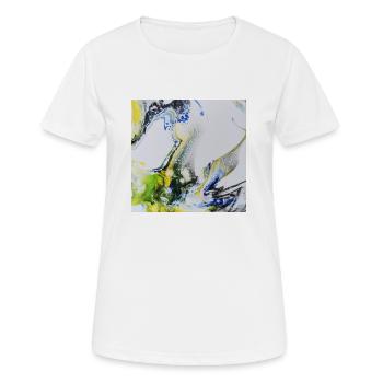 Acrylbild 1 - Frauen T-Shirt atmungsaktiv - Weiß - Vorne - AI Model Female 172 dark (172cm)