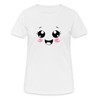Visage heureux - T-shirt respirant Femme - blanc - Devant - AI Model Female 172 dark (172cm)