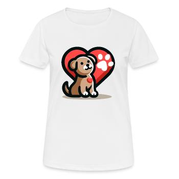 Hundeliebe - Frauen T-Shirt atmungsaktiv - Weiß - Vorne - AI Model Female 172 dark (172cm)