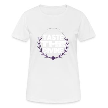Citations de blagues d’expériences culinaires - T-shirt respirant Femme - blanc - Devant - AI Model Female 172 dark (172cm)