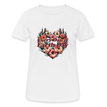 Chaque jour est le Jour de la Terre - T-shirt respirant Femme - blanc - Devant - AI Model Female 172 dark (172cm)