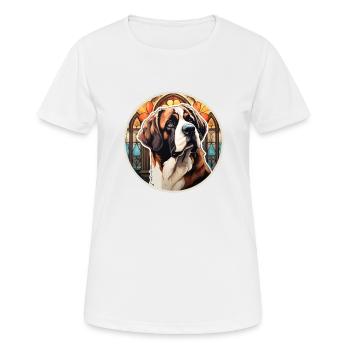 Bernhardiner Rettungshund - Frauen T-Shirt atmungsaktiv - Weiß - Vorne - AI Model Female 172 dark (172cm)