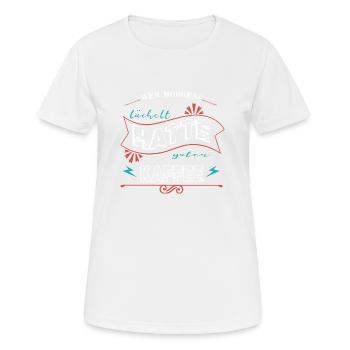 Tasse à café de Noël caféine Fun Humor - T-shirt respirant Femme - blanc - Devant - AI Model Female 172 dark (172cm)
