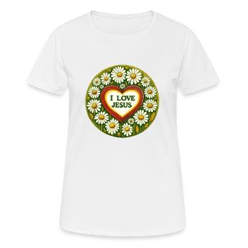 J’aime Jésus - T-shirt respirant Femme - blanc - Devant - AI Model Female 172 dark (172cm)