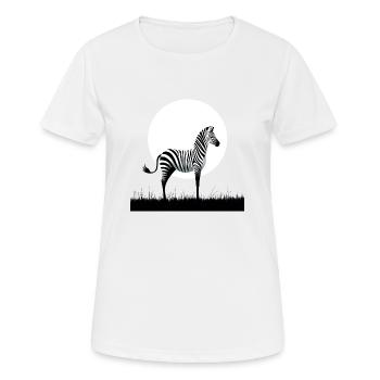 Zebra Minimalismus - Frauen T-Shirt atmungsaktiv - Weiß - Vorne - AI Model Female 172 dark (172cm)