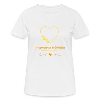 Frangine géniale - T-shirt respirant Femme - blanc - Devant - AI Model Female 172 dark (172cm)