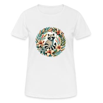 Waschbär-Lilie - Frauen T-Shirt atmungsaktiv - Weiß - Vorne - AI Model Female 172 dark (172cm)