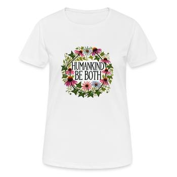 L’humanité soit les deux - T-shirt respirant Femme - blanc - Devant - AI Model Female 172 dark (172cm)