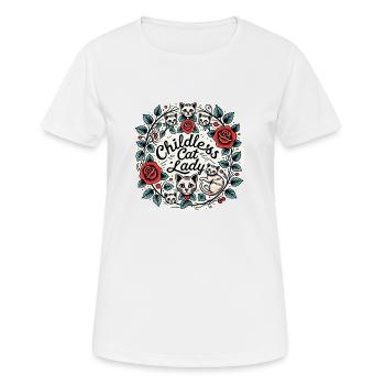 Childless Cat Lady - Women's Breathable T-Shirt - white - Front - AI Model Female 172 dark (172cm)