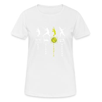 Eat Sleep Tennis Repeat Silhouette - Women's Breathable T-Shirt - white - Front - AI Model Female 172 dark (172cm)