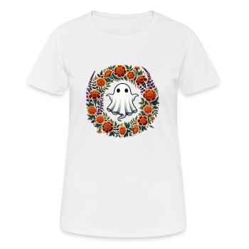 Geist - Frauen T-Shirt atmungsaktiv - Weiß - Vorne - AI Model Female 172 dark (172cm)