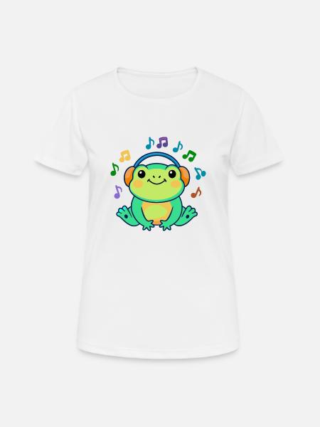 DJ Żabka – musical frog - Women's Breathable T-Shirt - white