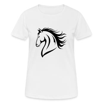 Reiten Reiten - Frauen T-Shirt atmungsaktiv - Weiß - Vorne - AI Model Female 172 dark (172cm)