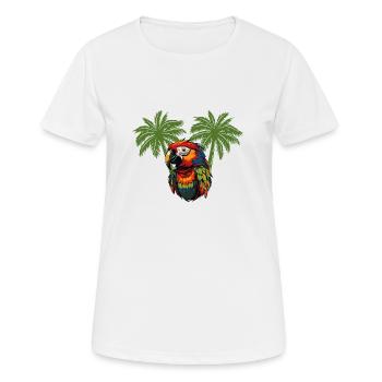 papagei paradise palmen - Frauen T-Shirt atmungsaktiv - Weiß - Vorne - AI Model Female 172 dark (172cm)