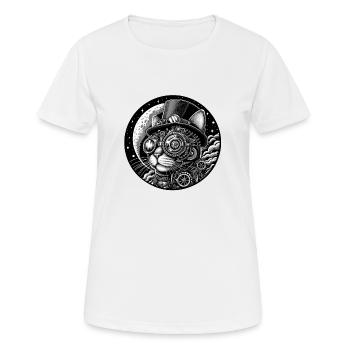 Steampunk Viktorianische Katze - Frauen T-Shirt atmungsaktiv - Weiß - Vorne - AI Model Female 172 dark (172cm)