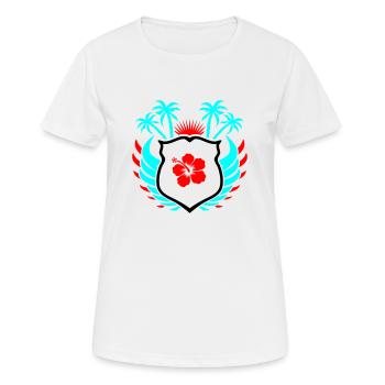 Paradise Hibiskus Blume - Frauen T-Shirt atmungsaktiv - Weiß - Vorne - AI Model Female 172 dark (172cm)