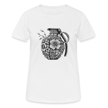 Blumen Granate - Frauen T-Shirt atmungsaktiv - Weiß - Vorne - AI Model Female 172 dark (172cm)
