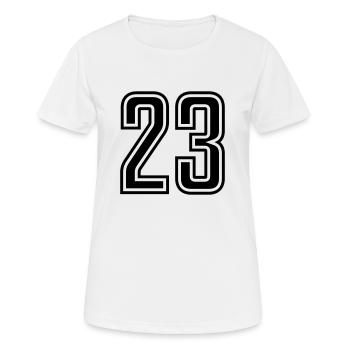 23 - Women's Breathable T-Shirt - white - Front - AI Model Female 172 dark (172cm)