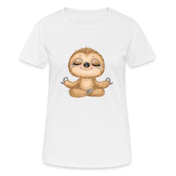Yoga Sloth - Women's Breathable T-Shirt - white - Front - AI Model Female 172 dark (172cm)