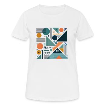 Abstractions géométriques - T-shirt respirant Femme - blanc - Devant - AI Model Female 172 dark (172cm)