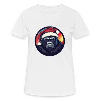 Noël Gorilla Noël - T-shirt respirant Femme - blanc - Devant - AI Model Female 172 dark (172cm)