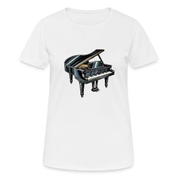 Klavier - Frauen T-Shirt atmungsaktiv - Weiß - Vorne - AI Model Female 172 dark (172cm)