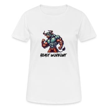 Stier Beast Workout - Frauen T-Shirt atmungsaktiv - Weiß - Vorne - AI Model Female 172 dark (172cm)