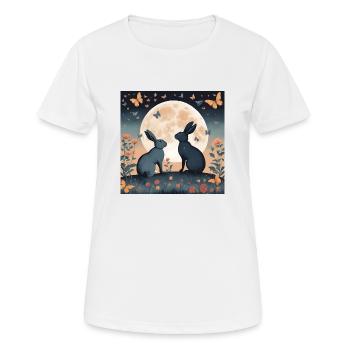 Rabbit - Frauen T-Shirt atmungsaktiv - Weiß - Vorne - AI Model Female 172 dark (172cm)