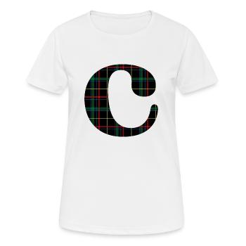 Monogramme c tartan écossais - T-shirt respirant Femme - blanc - Devant - AI Model Female 172 dark (172cm)