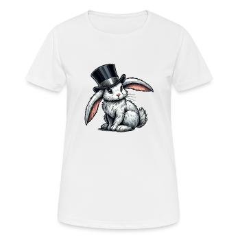 Cylindre de lapin - T-shirt respirant Femme - blanc - Devant - AI Model Female 172 dark (172cm)