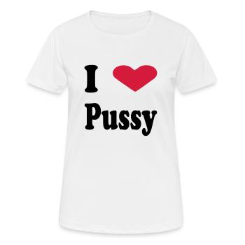 i heart pussy - Frauen T-Shirt atmungsaktiv - Weiß - Vorne - AI Model Female 172 dark (172cm)