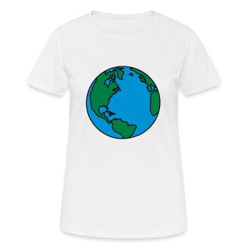planet_erde_3c - Women's Breathable T-Shirt - white - Front - AI Model Female 172 dark (172cm)