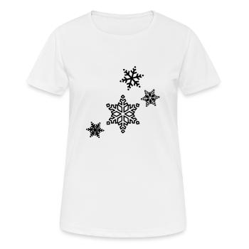 Schneeflocken - Frauen T-Shirt atmungsaktiv - Weiß - Vorne - AI Model Female 172 dark (172cm)