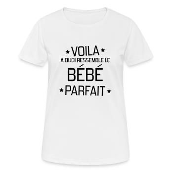 bébé / naissance / garçon / fille / maman - T-shirt respirant Femme - blanc - Devant - AI Model Female 172 dark (172cm)