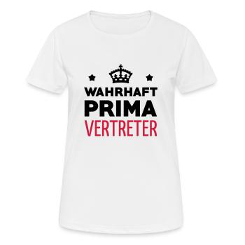commercial / vente / vendeur / vendeuse - T-shirt respirant Femme - blanc - Devant - AI Model Female 172 dark (172cm)