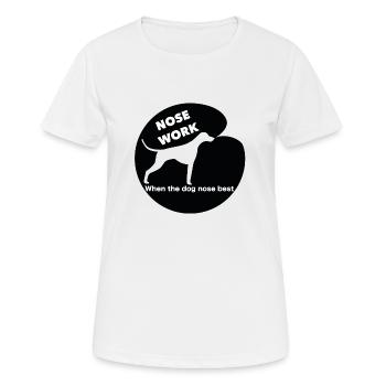 Nose Work Black logo - Women's Breathable T-Shirt - white - Front - AI Model Female 172 dark (172cm)