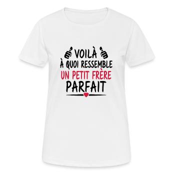 petit frère parfait - T-shirt respirant Femme - blanc - Devant - AI Model Female 172 dark (172cm)