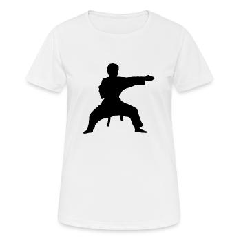Foto Karate - Frauen T-Shirt atmungsaktiv - Weiß - Vorne - AI Model Female 172 dark (172cm)