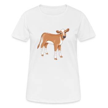 Cute calf - Women's Breathable T-Shirt - white - Front - AI Model Female 172 dark (172cm)