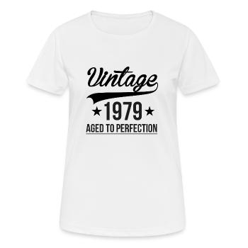 Vintage 1979 Aged To Perfection - Frauen T-Shirt atmungsaktiv - Weiß - Vorne - AI Model Female 172 dark (172cm)