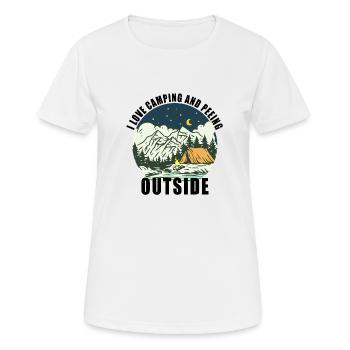 I love peeing outside - T-shirt respirant Femme - blanc - Devant - AI Model Female 172 dark (172cm)