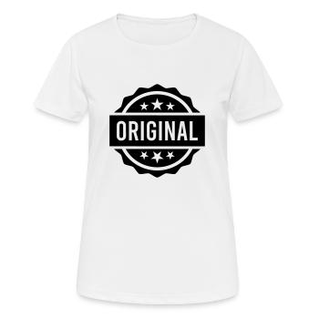 Original - Frauen T-Shirt atmungsaktiv - Weiß - Vorne - AI Model Female 172 dark (172cm)