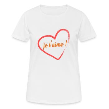 je taime - T-shirt respirant Femme - blanc - Devant - AI Model Female 172 dark (172cm)